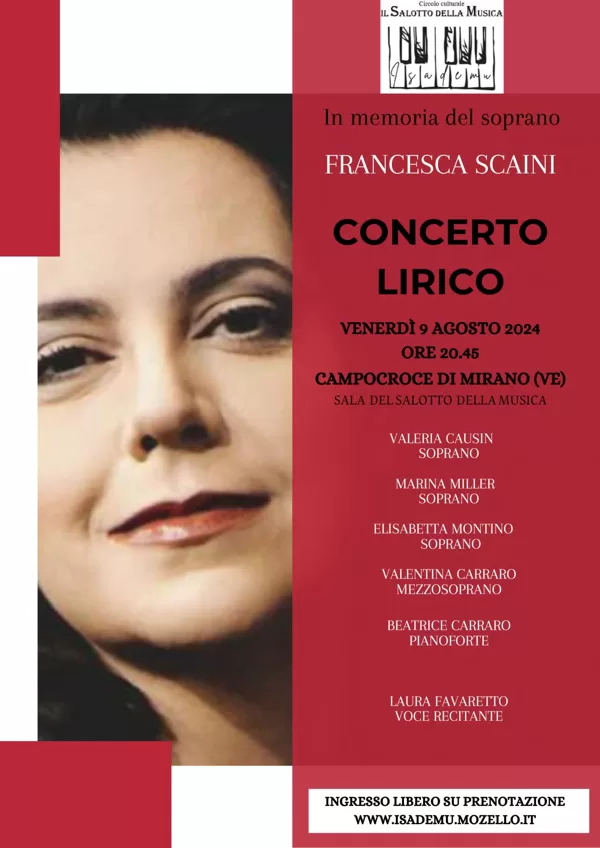 9 Agosto 2024 - Tributo al soprano Francesca Scaini